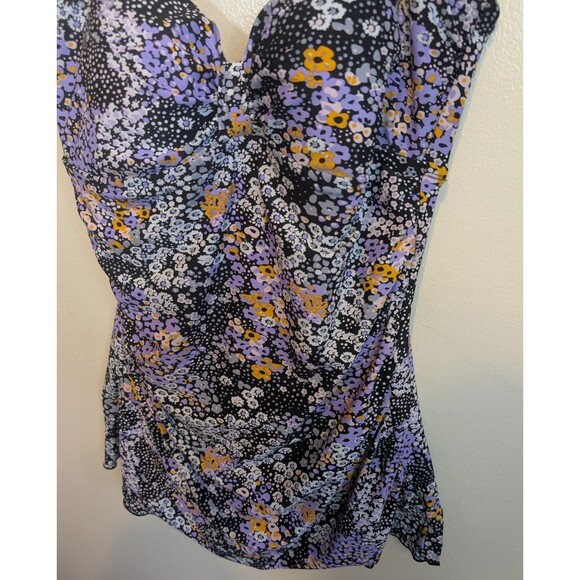 Shore Shapes Womens One Piece Swimsuit Skirted Multicolor Floral Size 12 - Picture 10 of 14